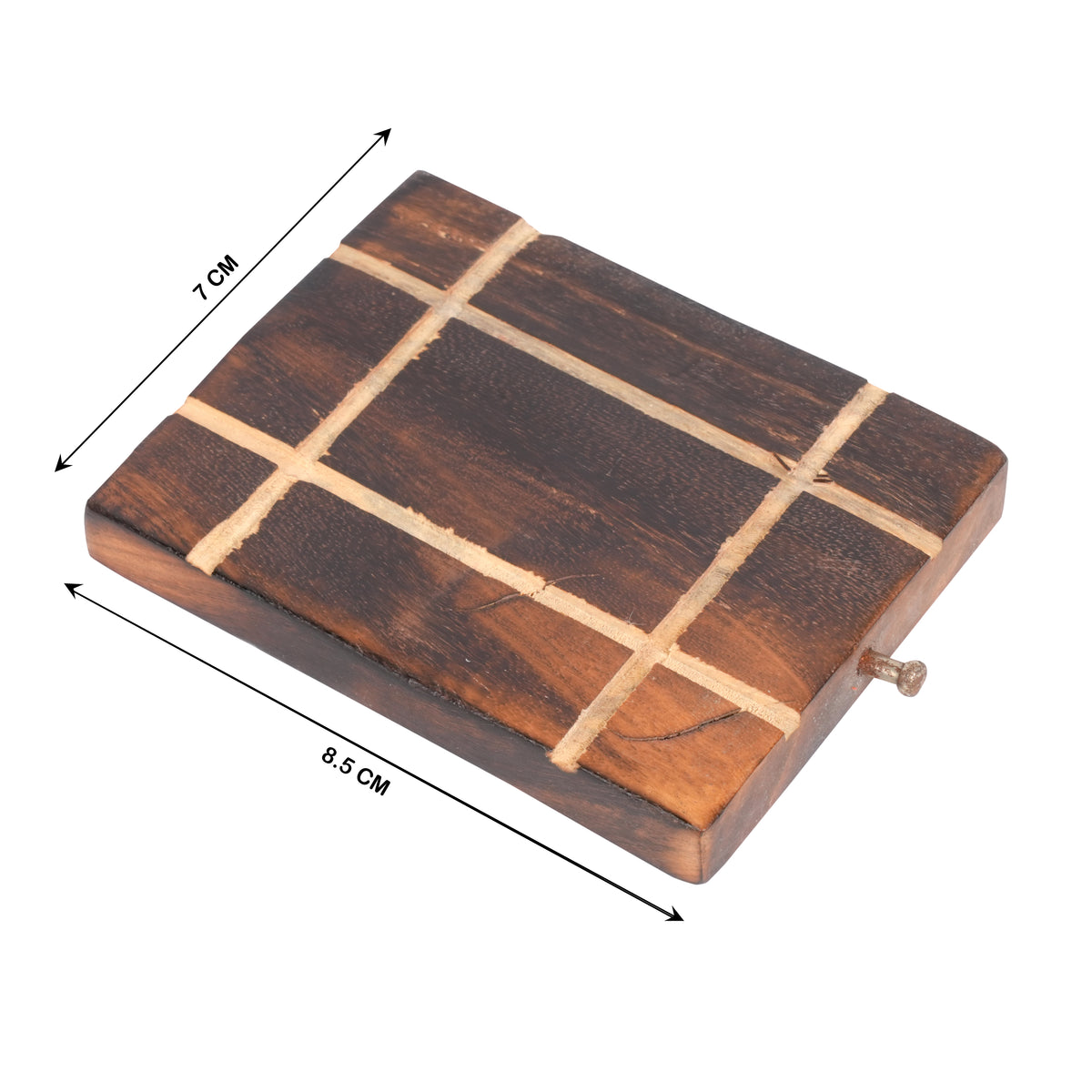 Hand-Carved Sheesham Wood Coaster Set