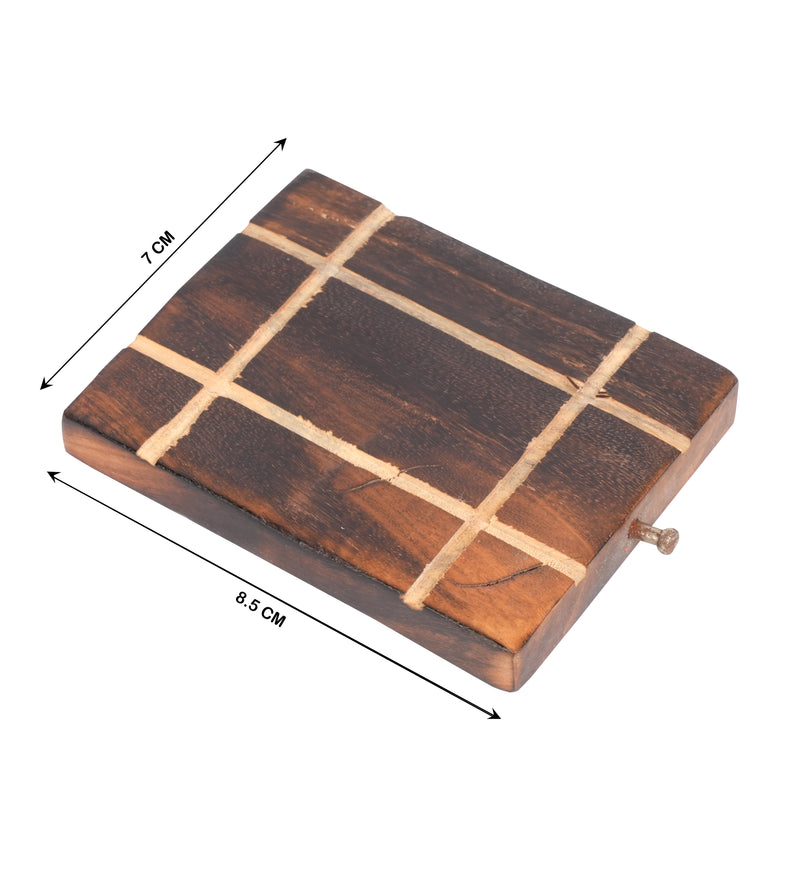 Hand-Carved Sheesham Wood Coaster Set