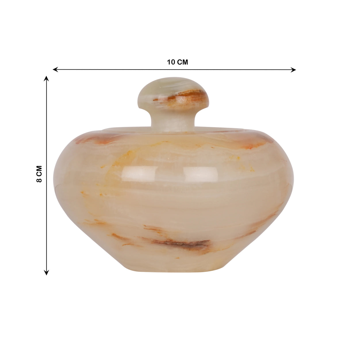 Elegant Round Onyx Marble Storage Jar with Lid