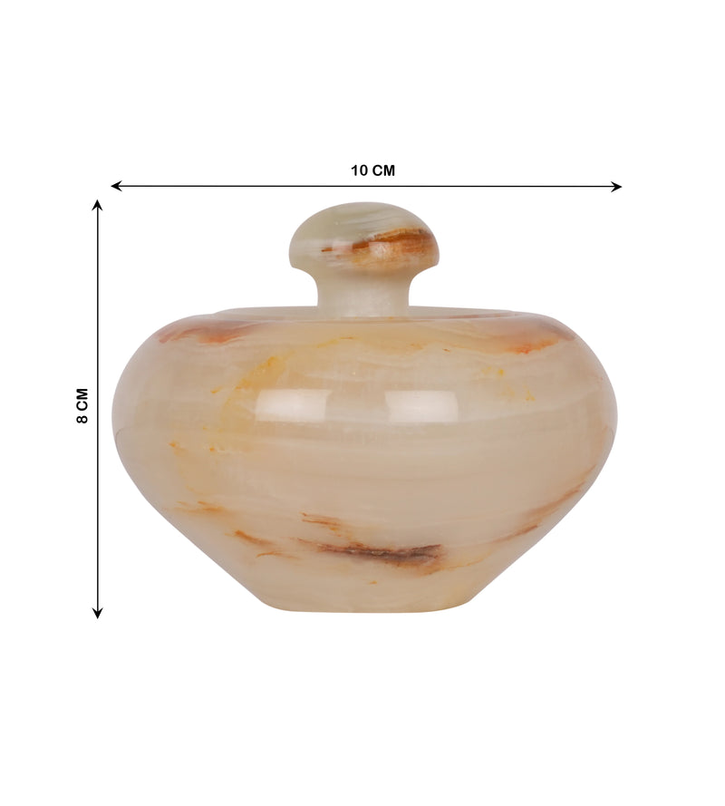 Elegant Round Onyx Marble Storage Jar with Lid