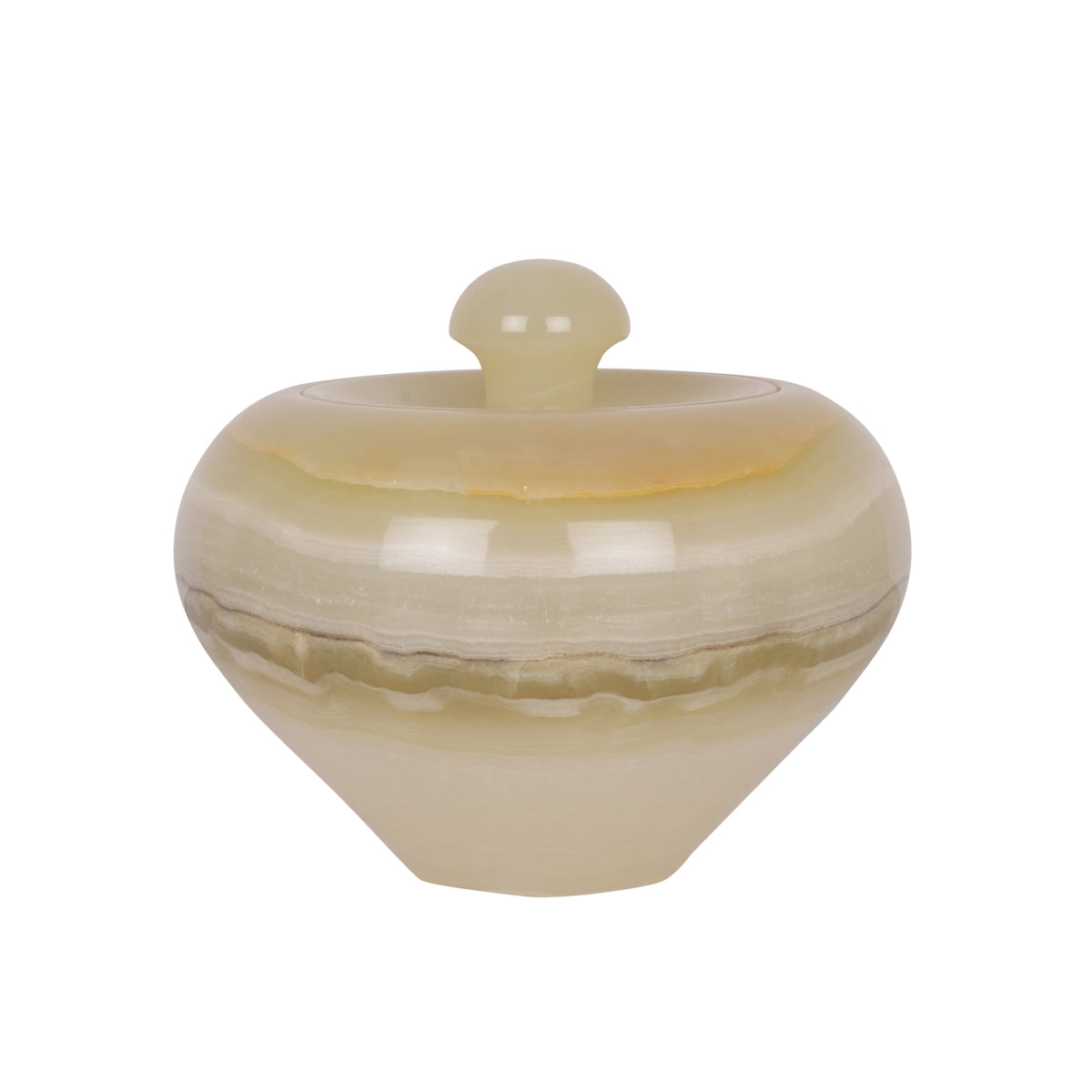 Elegant Round Onyx Marble Storage Jar with Lid