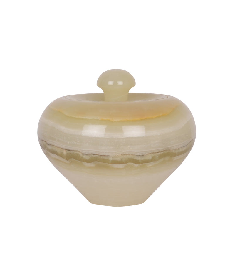 Elegant Round Onyx Marble Storage Jar with Lid