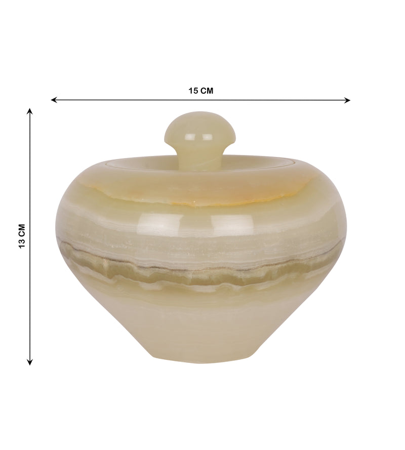 Elegant Round Onyx Marble Storage Jar with Lid