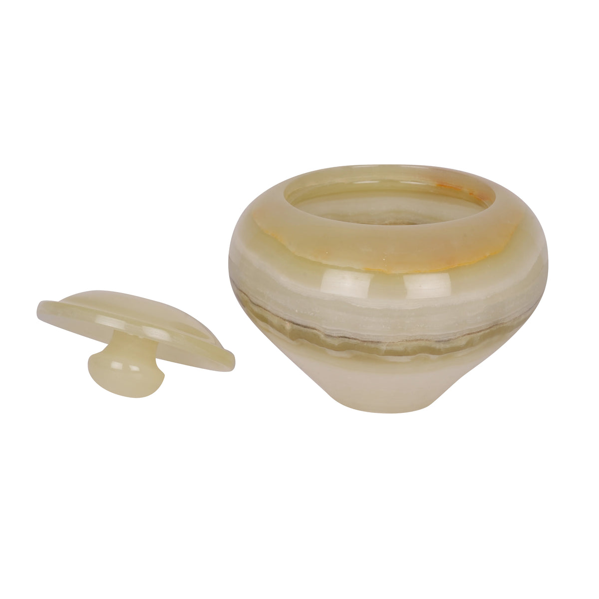 Elegant Round Onyx Marble Storage Jar with Lid