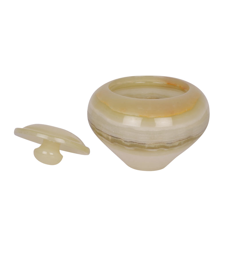 Elegant Round Onyx Marble Storage Jar with Lid
