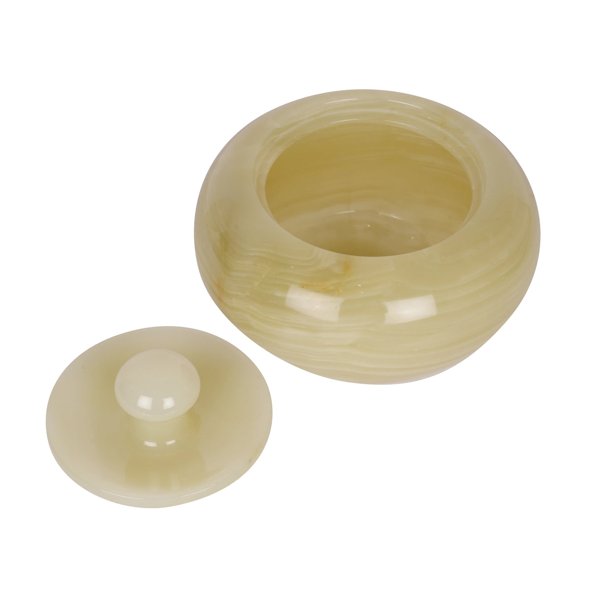 Elegant Round Onyx Marble Storage Jar with Lid