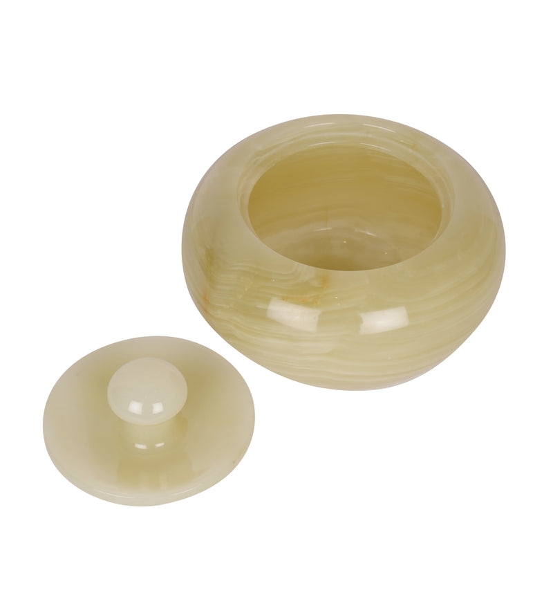 Elegant Round Onyx Marble Storage Jar with Lid