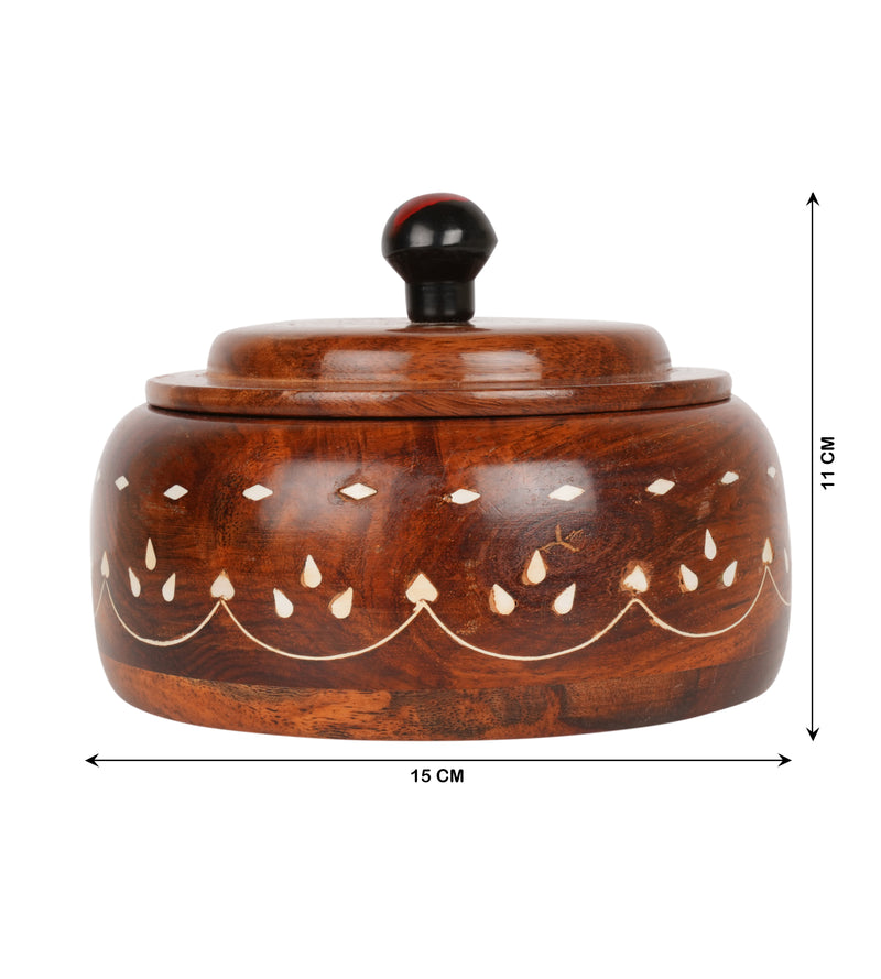 Artisan Utility: Handcrafted Rosewood Spice or Trinket Box