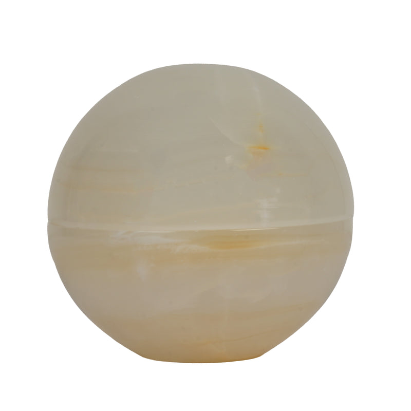 Handcrafted Onyx Candy Box with Lid | Creative Natural Banded Marble Trinket Dish