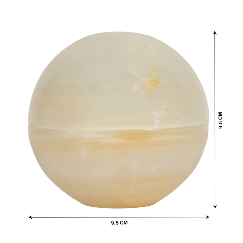 Handcrafted Onyx Candy Box with Lid | Creative Natural Banded Marble Trinket Dish