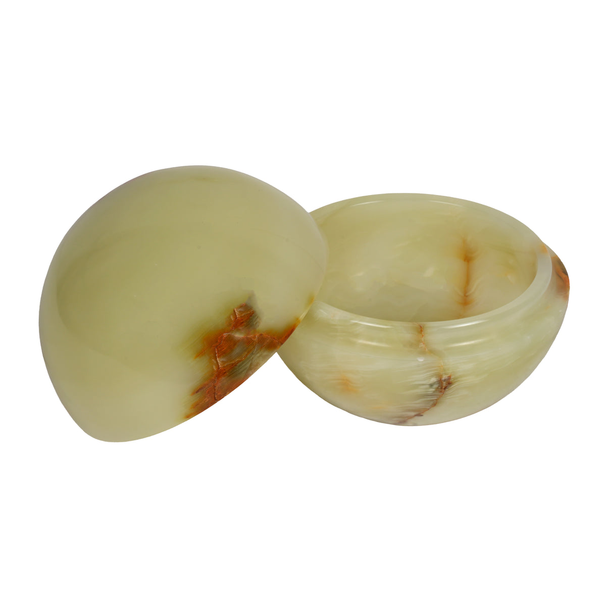 Handcrafted Onyx Candy Box with Lid | Creative Natural Banded Marble Trinket Dish