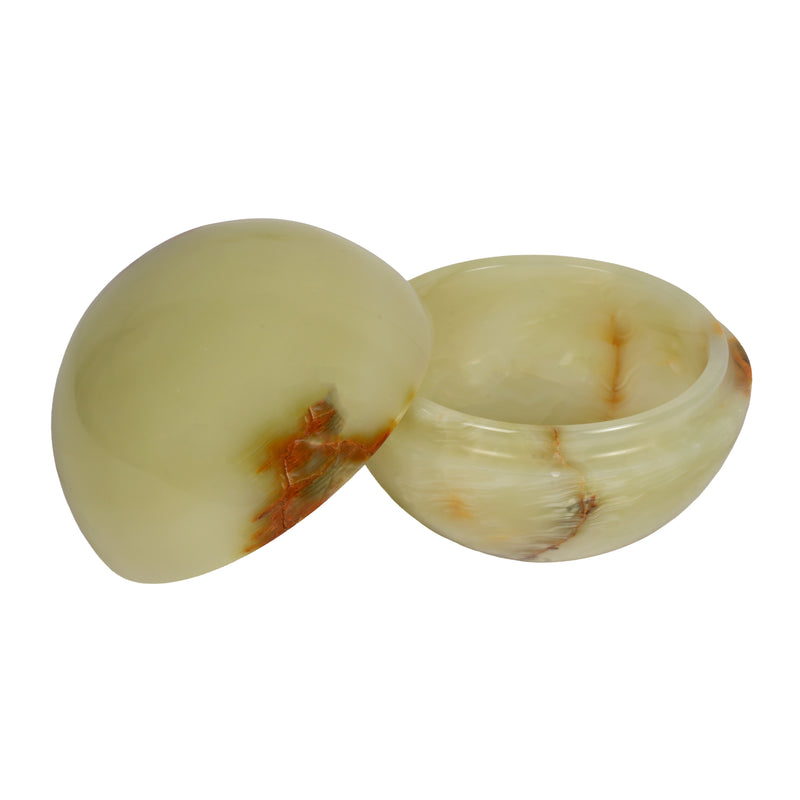 Handcrafted Onyx Candy Box with Lid | Creative Natural Banded Marble Trinket Dish