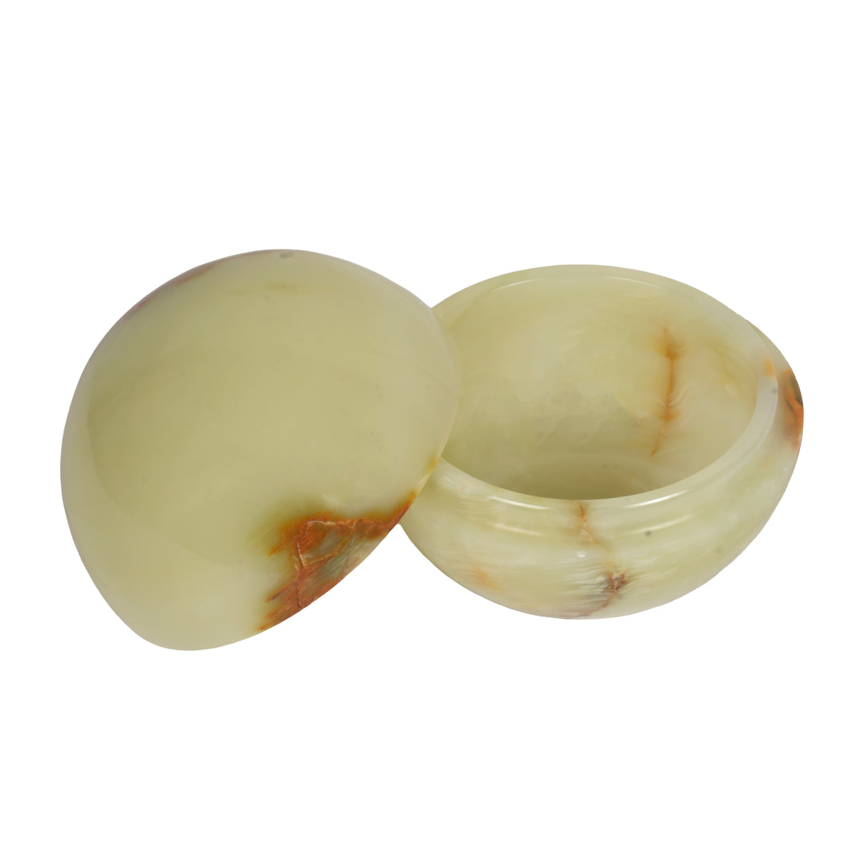 Handcrafted Onyx Candy Box with Lid | Creative Natural Banded Marble Trinket Dish