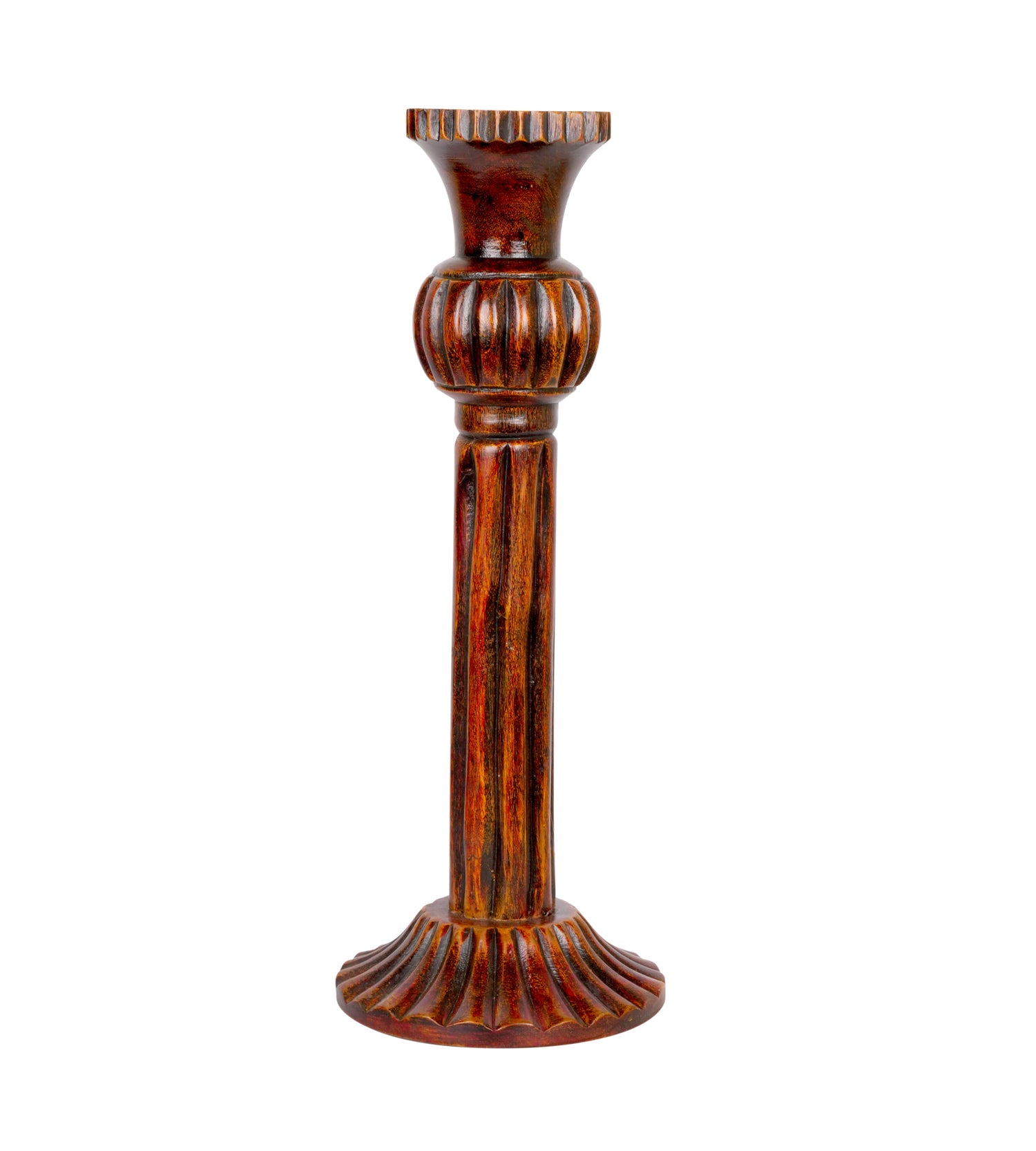 Antique-Style Rajasthani Wooden Candleholders – Rustic Elegance