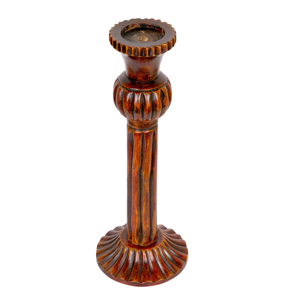 Antique-Style Rajasthani Wooden Candleholders – Rustic Elegance