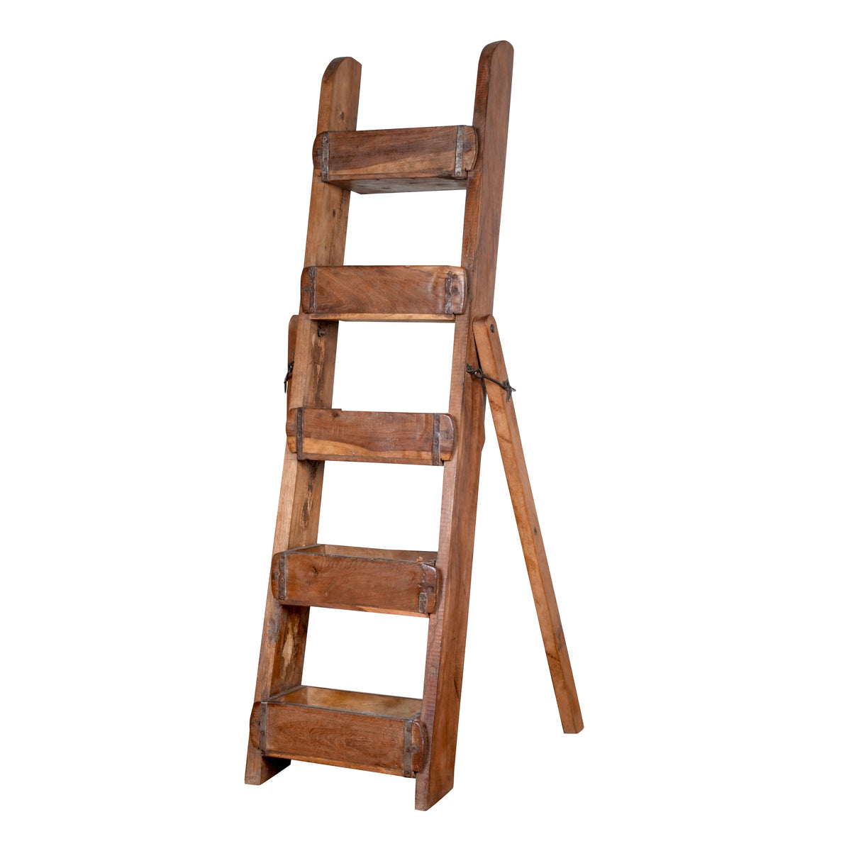 Rustic Mango Wood Ladder Shelf – A Timeless Accent from Jodhpur