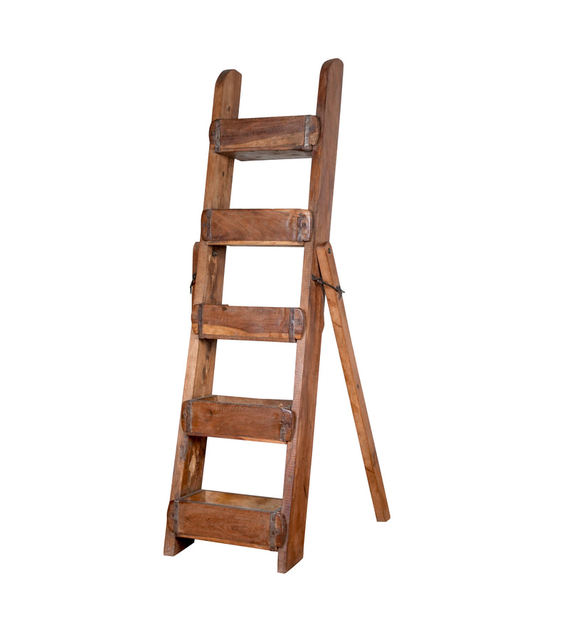 Rustic Mango Wood Ladder Shelf – A Timeless Accent from Jodhpur