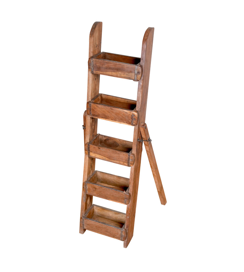 Rustic Mango Wood Ladder Shelf – A Timeless Accent from Jodhpur