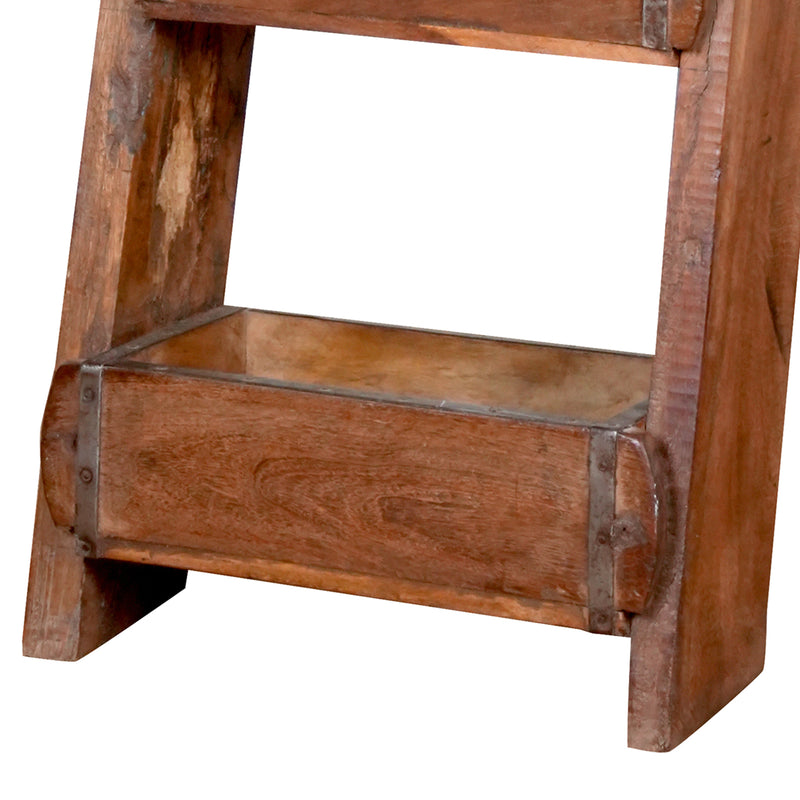 Rustic Mango Wood Ladder Shelf – A Timeless Accent from Jodhpur
