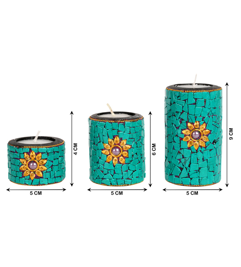 Set of 3 Handcrafted Ceramic Candle Holders