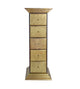 Wooden Storage Cabinet with Brass Detailing – Elegant Design with Five Drawers