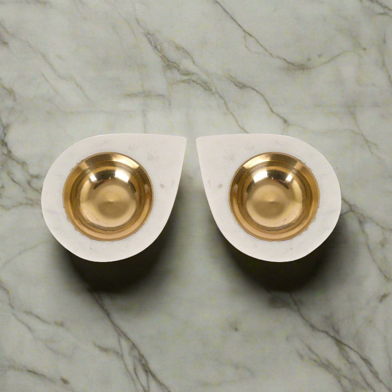 Elegant Marble & Brass Tealight Candle Holder
