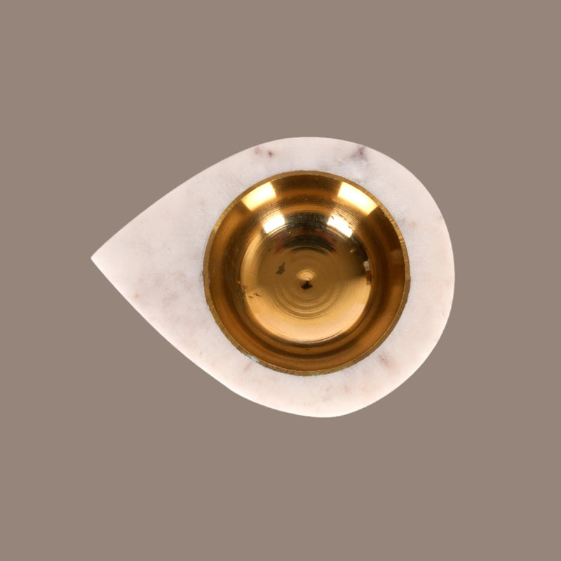 Elegant Marble & Brass Tealight Candle Holder