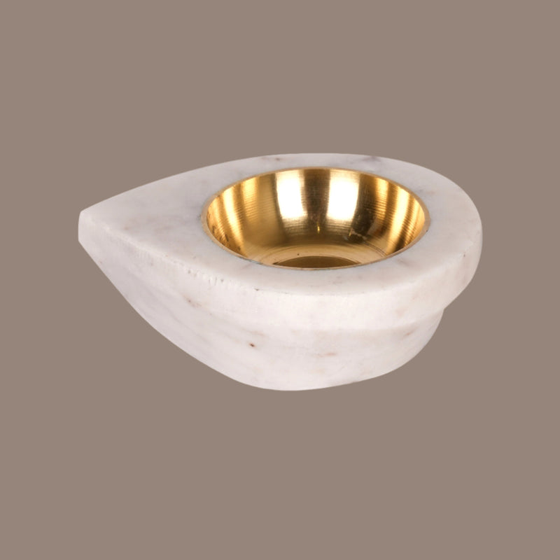 Elegant Marble & Brass Tealight Candle Holder