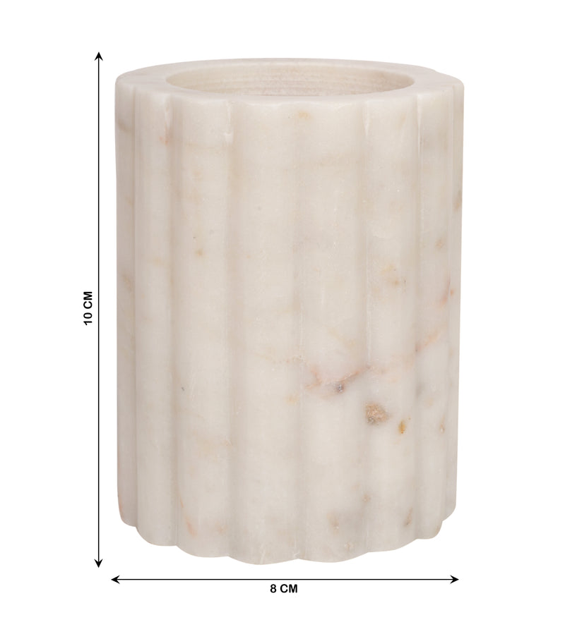 Modern White Marble Bathroom Accessory Set