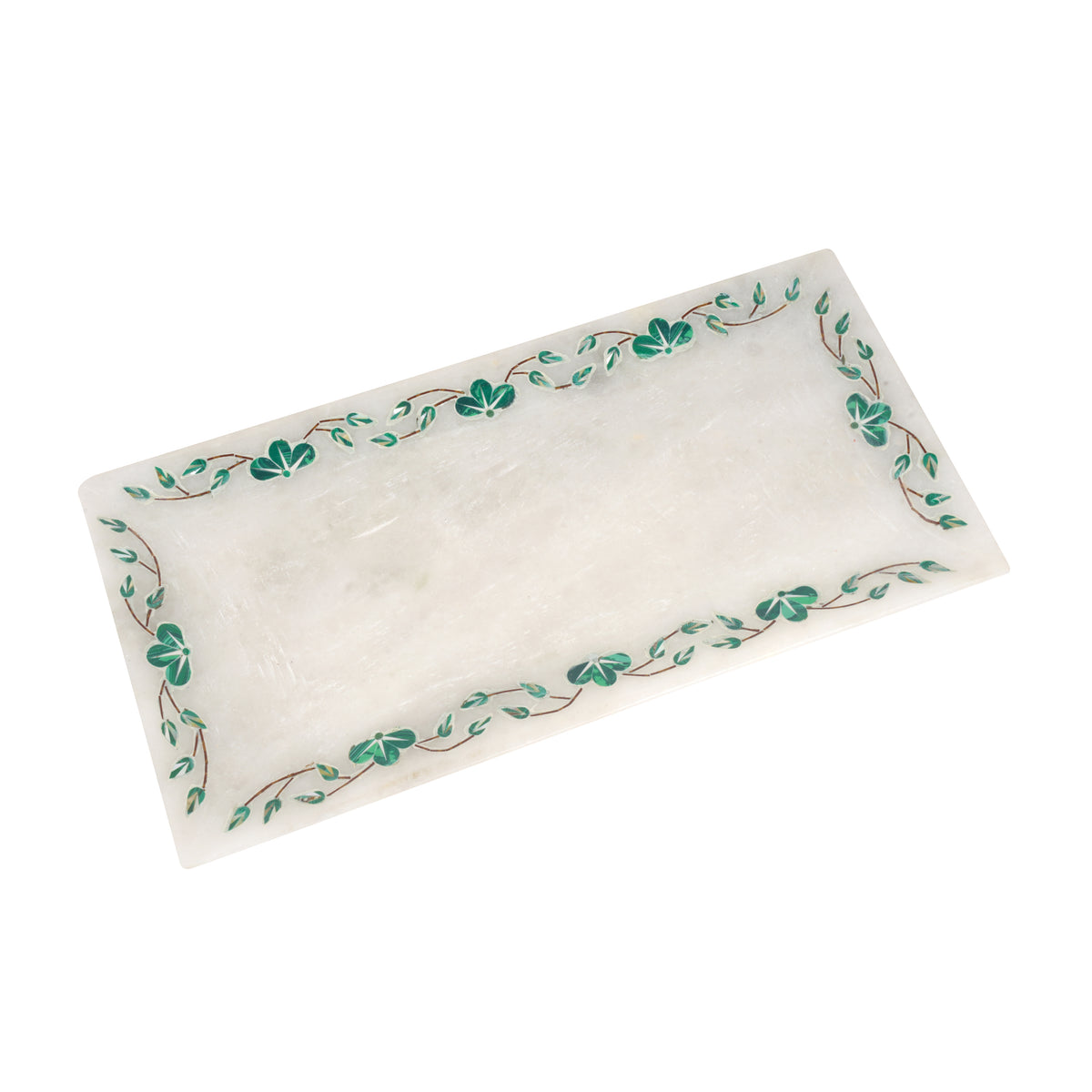 Handcrafted Marble Bathroom Accessory Set with Traditional Inlay Work