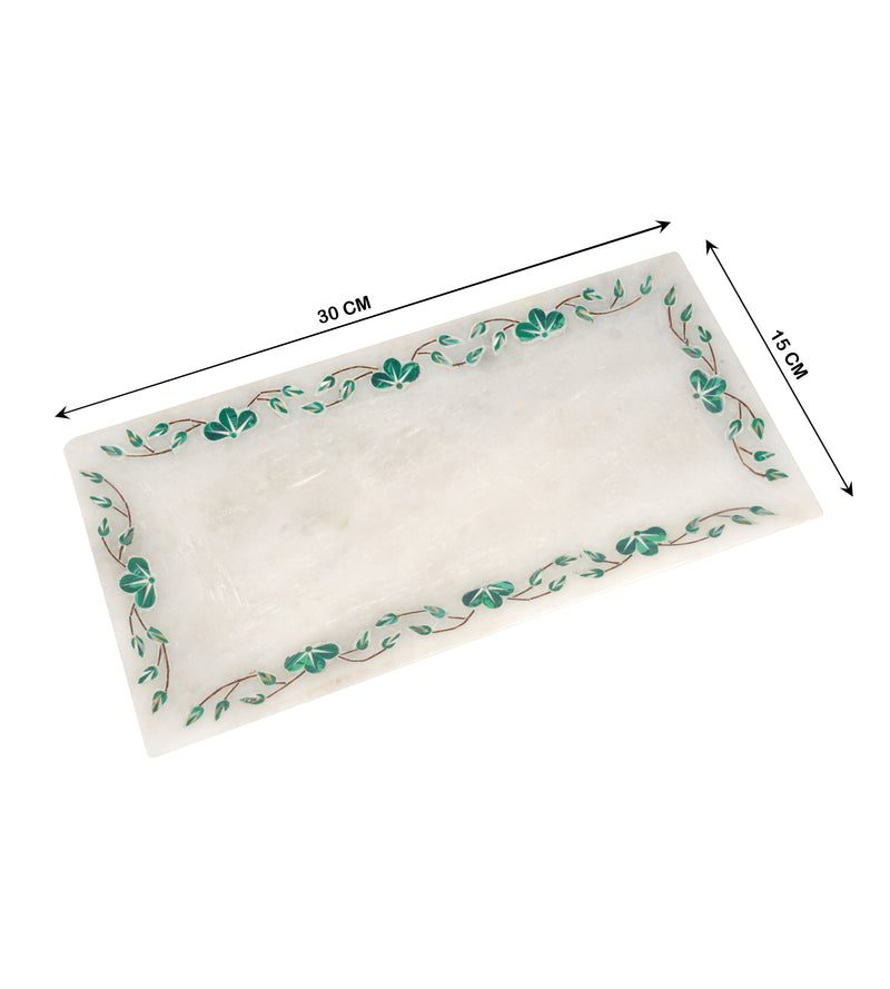 Handcrafted Marble Bathroom Accessory Set with Traditional Inlay Work