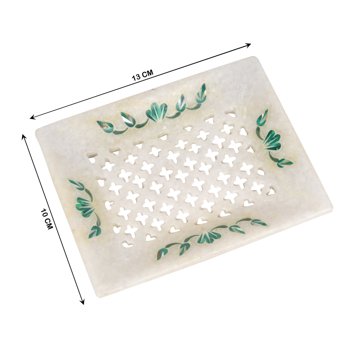 Handcrafted Marble Bathroom Accessory Set with Traditional Inlay Work