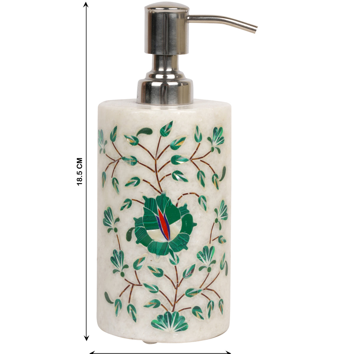 Handcrafted Marble Bathroom Accessory Set with Traditional Inlay Work