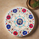 Handcrafted Marble Chakla with Artistic Floral Design