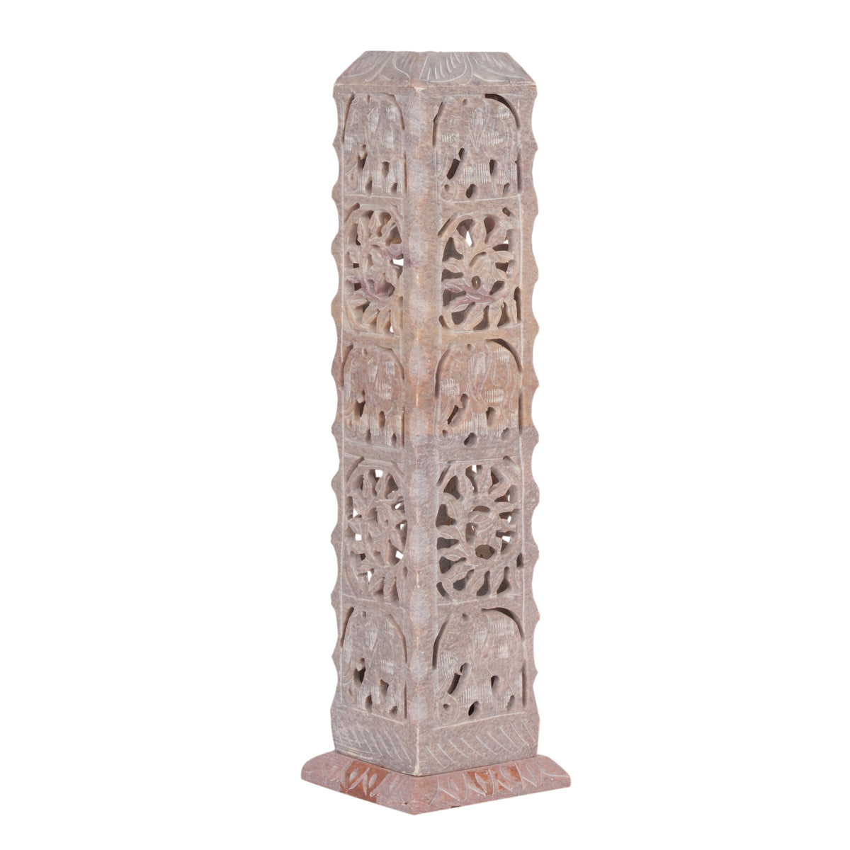 Hand-Carved Marble Jali Candle Stand