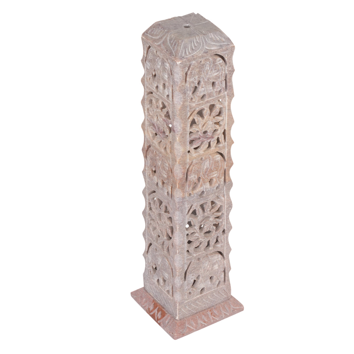 Hand-Carved Marble Jali Candle Stand