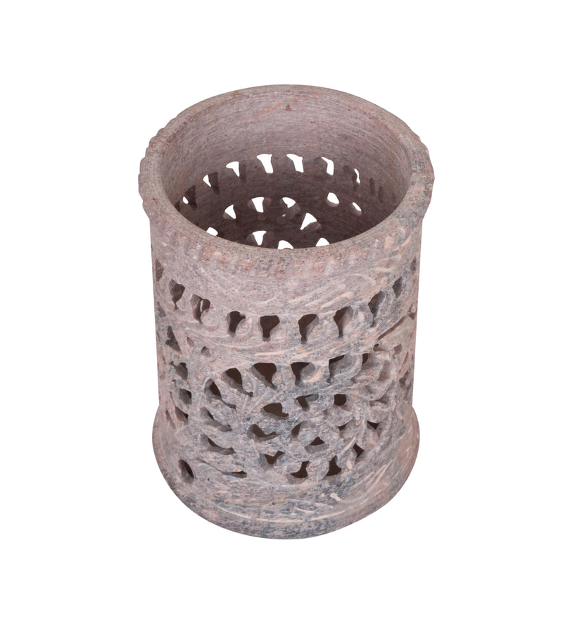 Hand-Carved Marble Jali Multi-Purpose Holder
