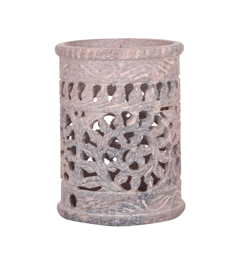 Hand-Carved Marble Jali Multi-Purpose Holder