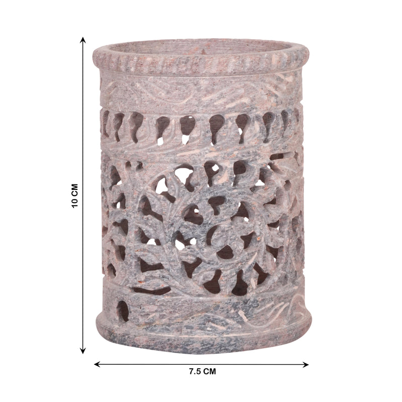 Hand-Carved Marble Jali Multi-Purpose Holder