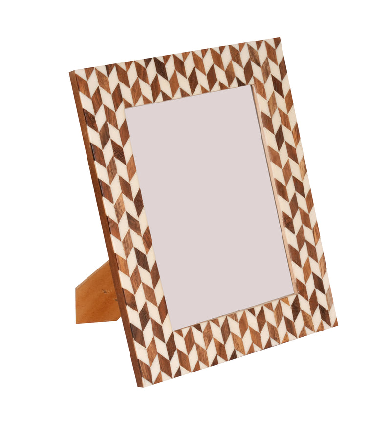 Handcrafted Indian Wooden Inlay Photo Frame | Rajasthani Artisan Decor