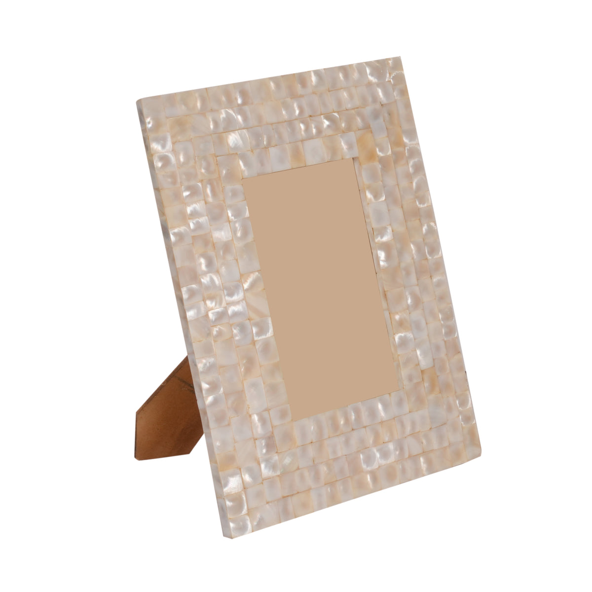 Handcrafted Indian Mother of Pearl Inlay Photo Frame | Floral Elegance for Treasured Memories