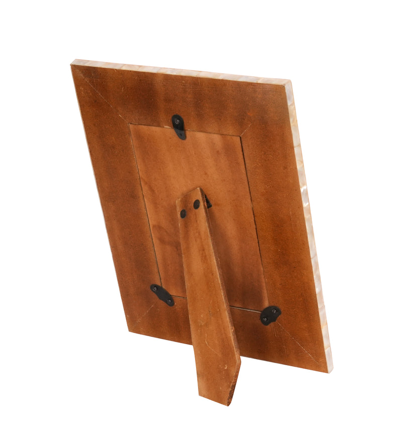 Handcrafted Indian Mother of Pearl Inlay Photo Frame | Floral Elegance for Treasured Memories