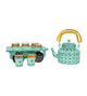 Hand-Painted Kettle Set with Glasses - Rajasthani Art