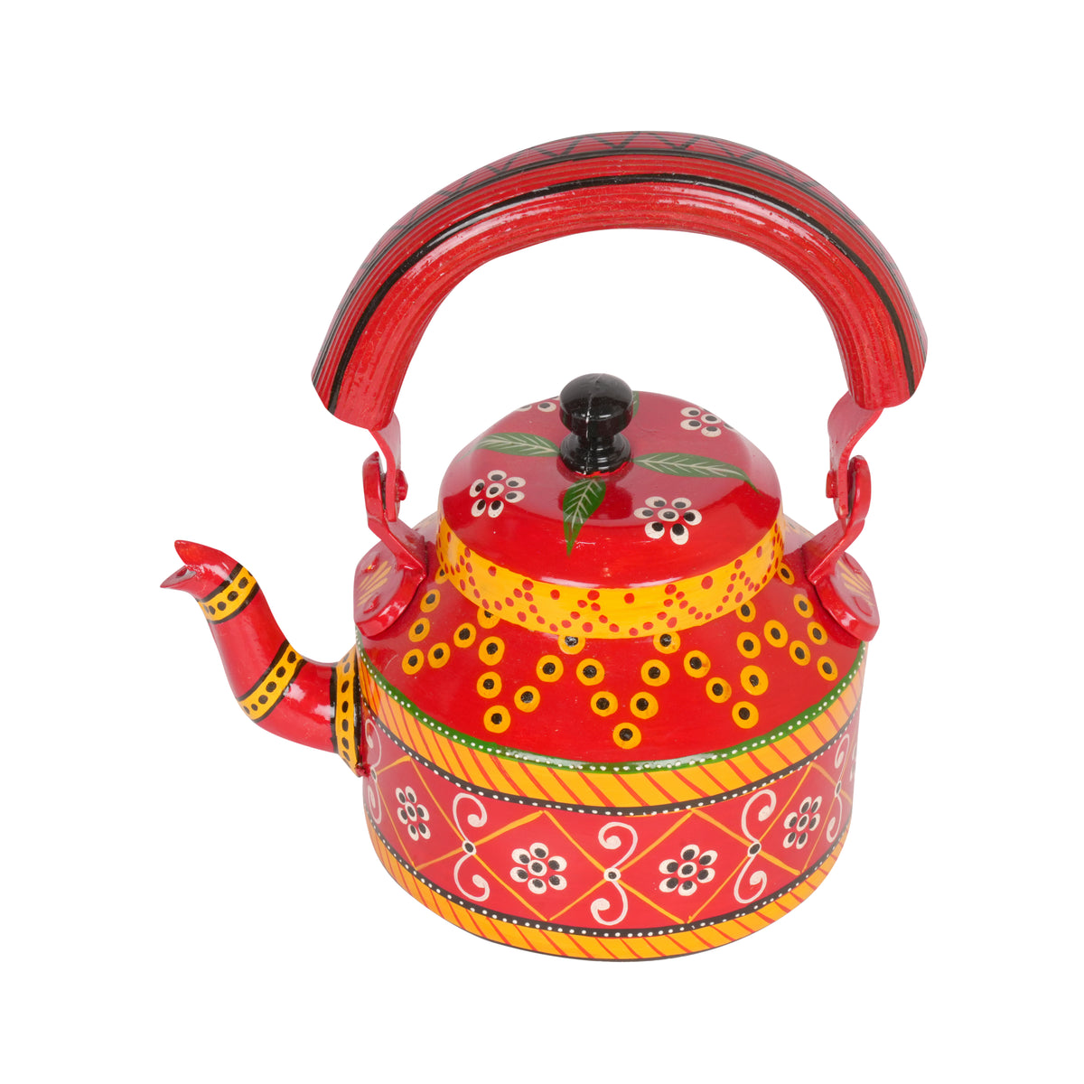 Hand-Painted Decorative Kettle - Rajasthani Art
