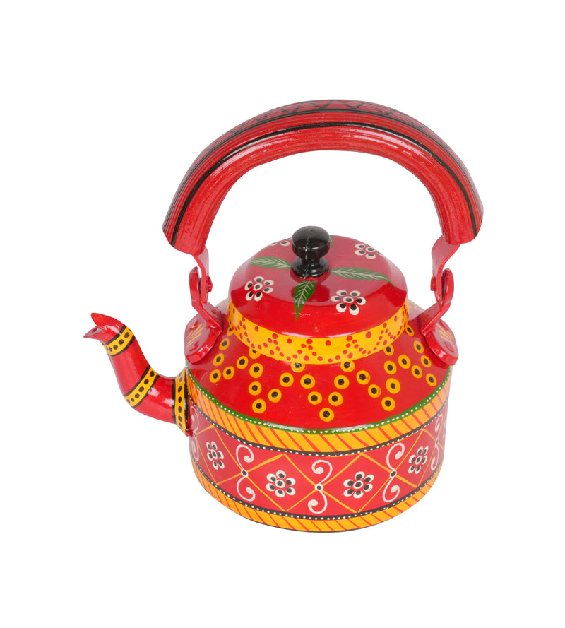 Hand-Painted Decorative Kettle - Rajasthani Art