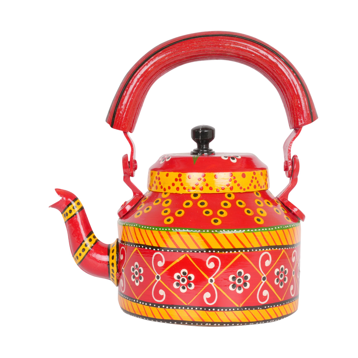 Hand-Painted Decorative Kettle - Rajasthani Art