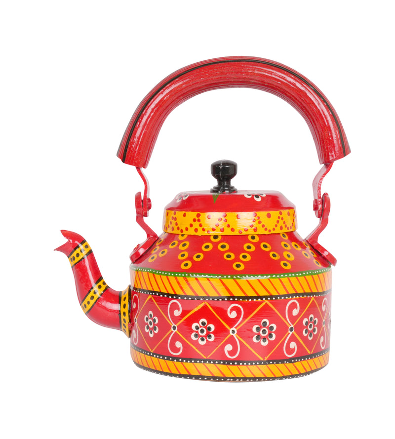 Hand-Painted Decorative Kettle - Rajasthani Art