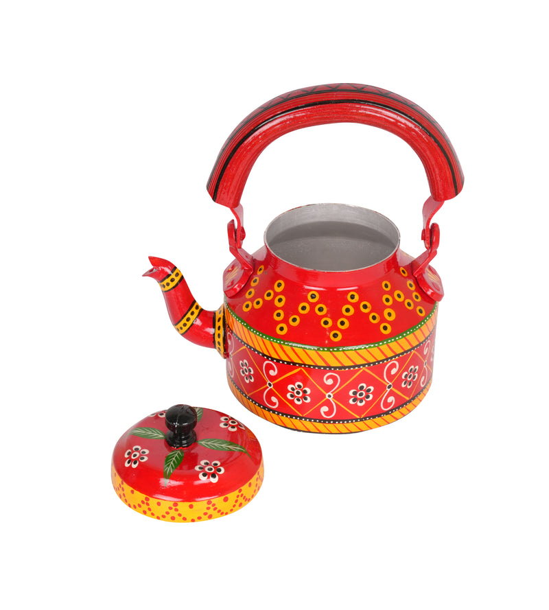 Hand-Painted Decorative Kettle - Rajasthani Art