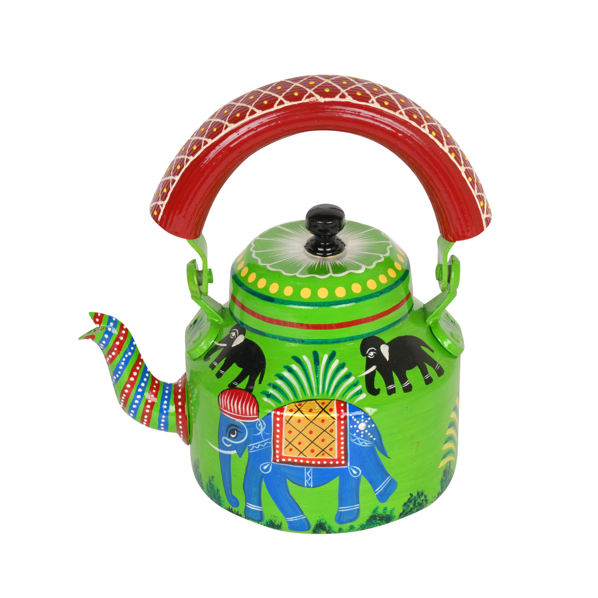 Hand-Painted Decorative Kettle - Rajasthani Art