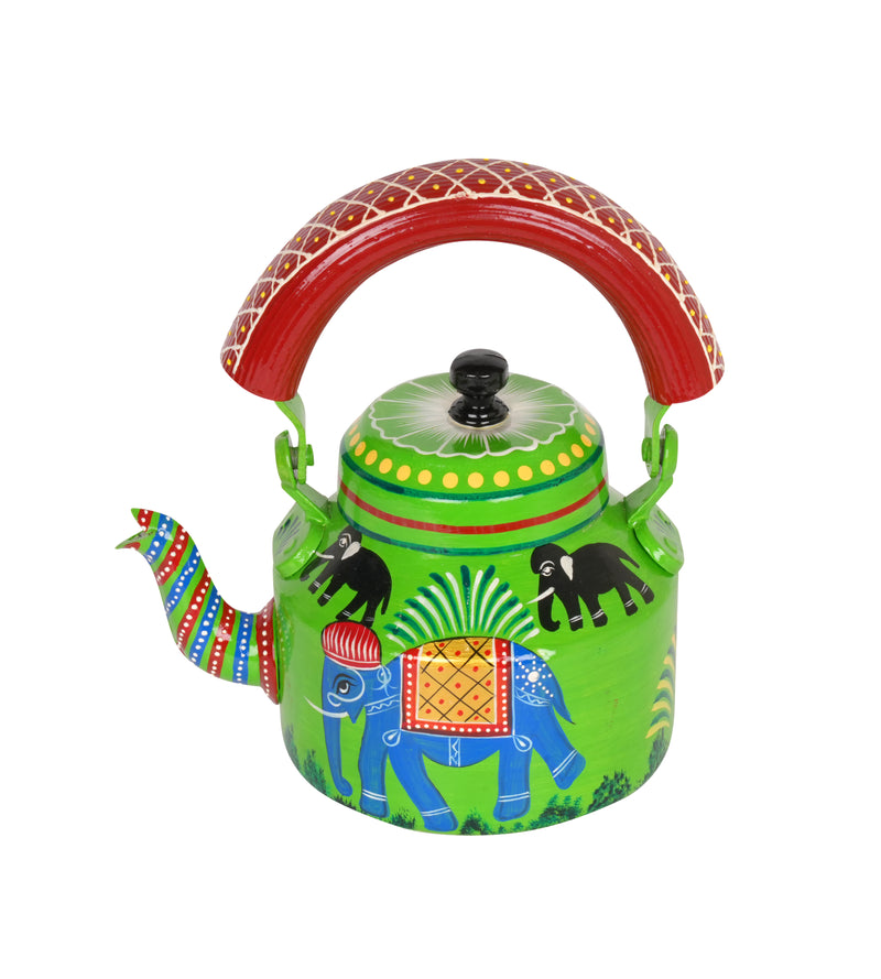 Hand-Painted Decorative Kettle - Rajasthani Art